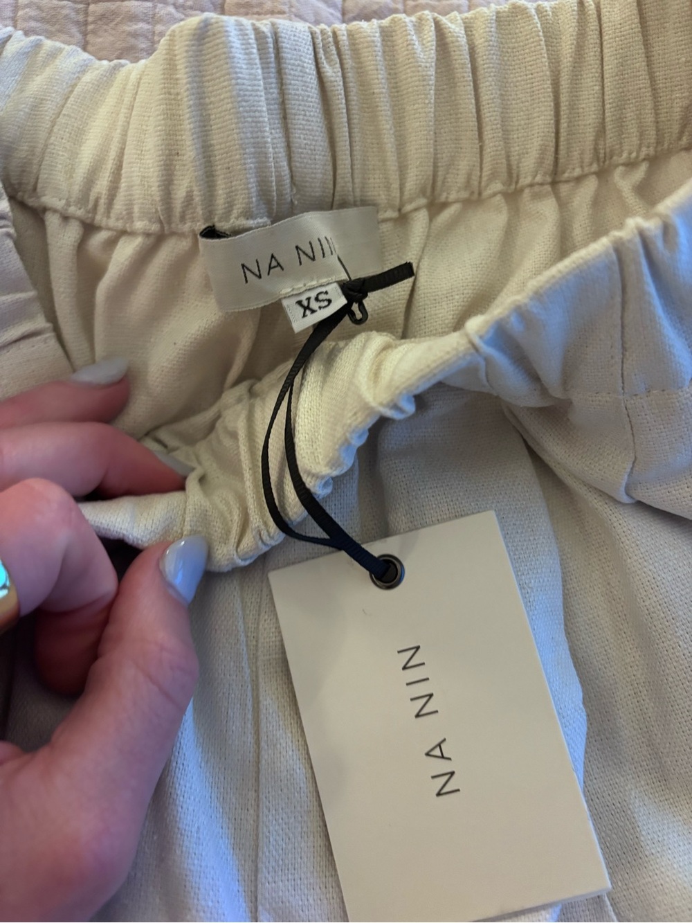NWT Na Nin Lena Silk Canvas Pants in Cream Size XS - Picture 5 of 6